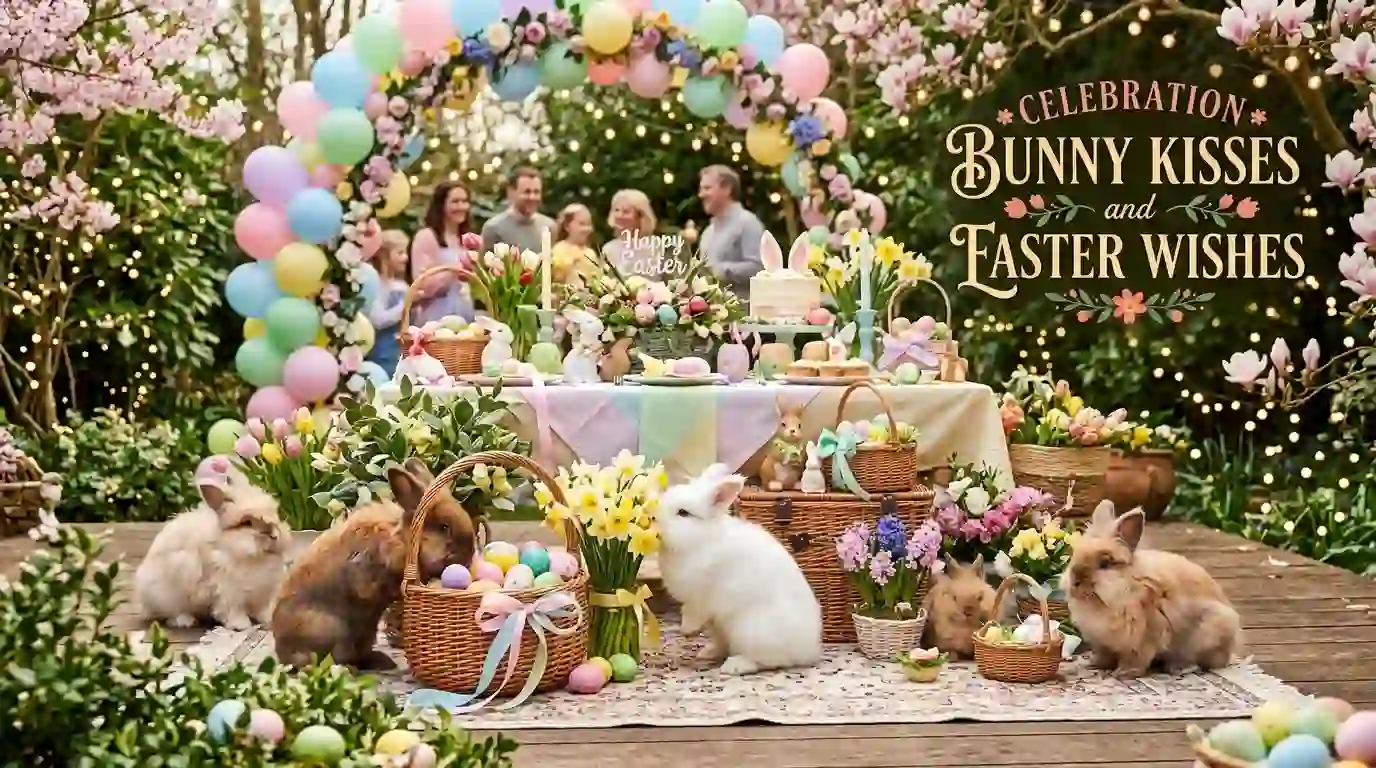 Celebration Bunny Kisses and Easter Wishes
