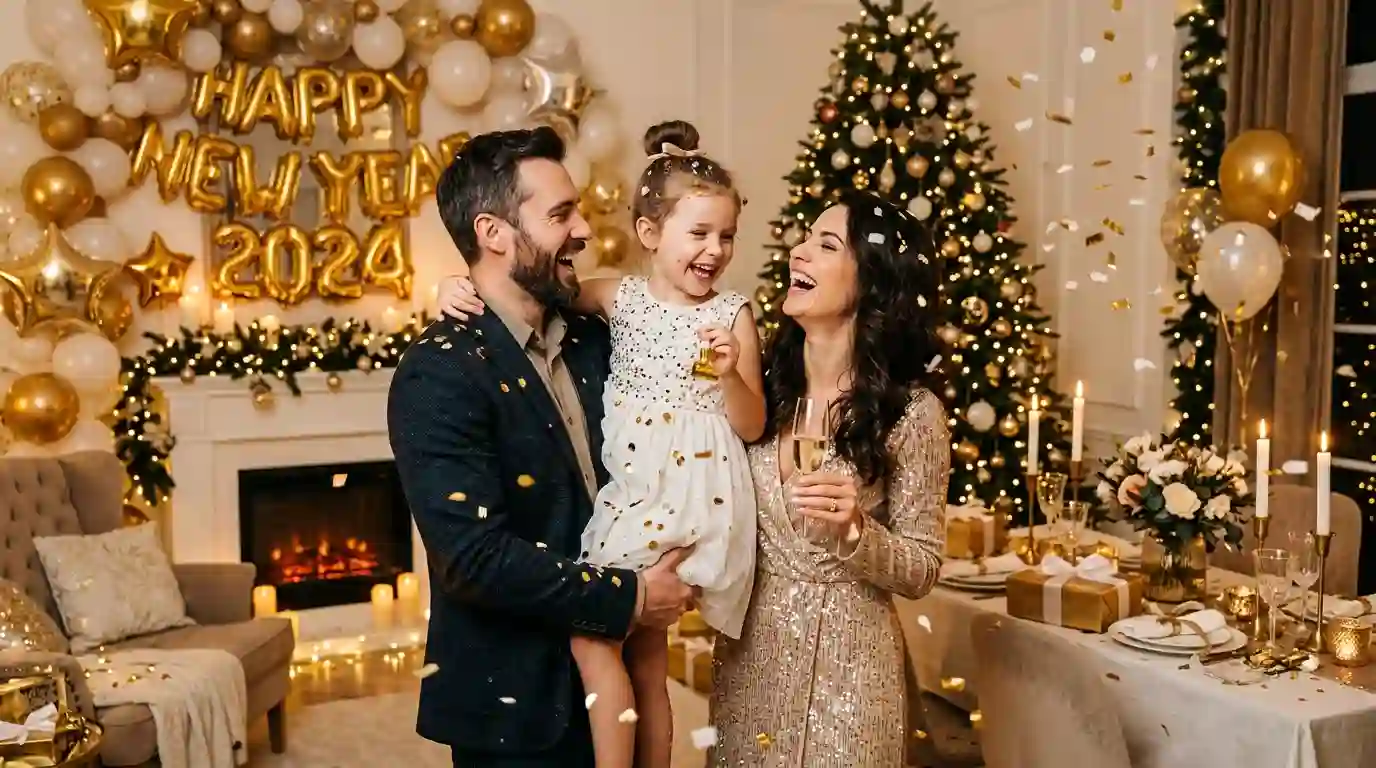 Celebration New Year Wishes for Daughter