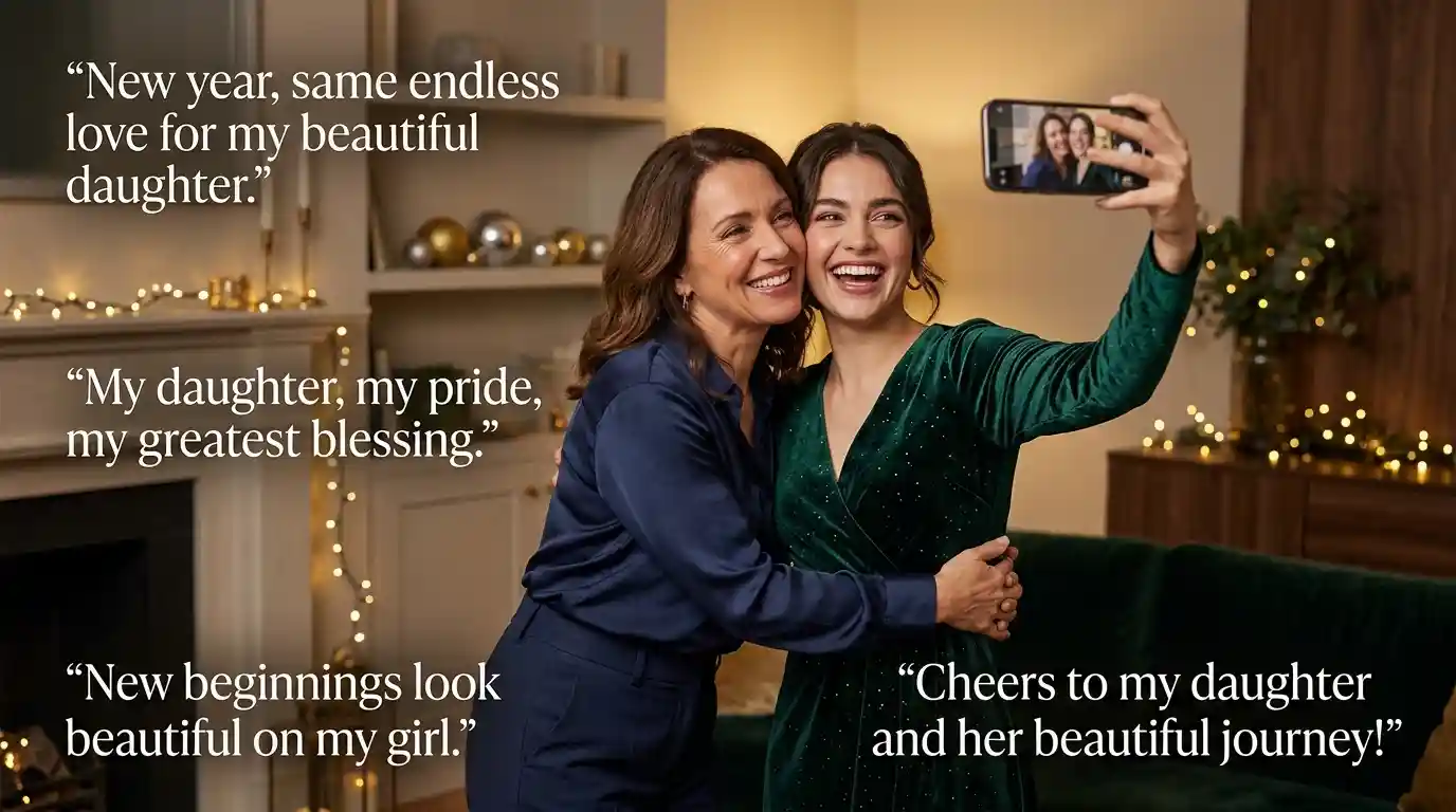 New Year Wishes for Daughter as Captions