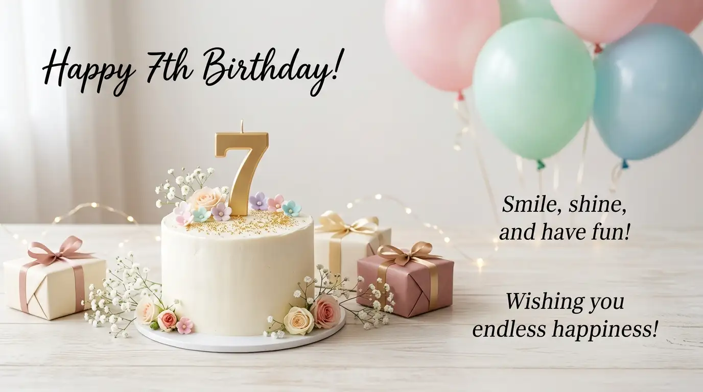 Short & Sweet 7th Birthday Wishes