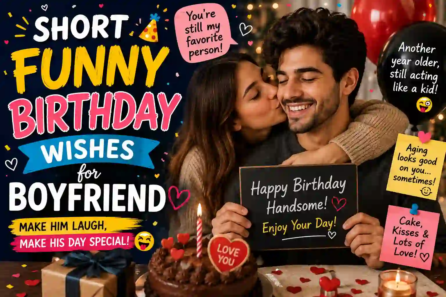 Short Funny Birthday Wishes for Boyfriend