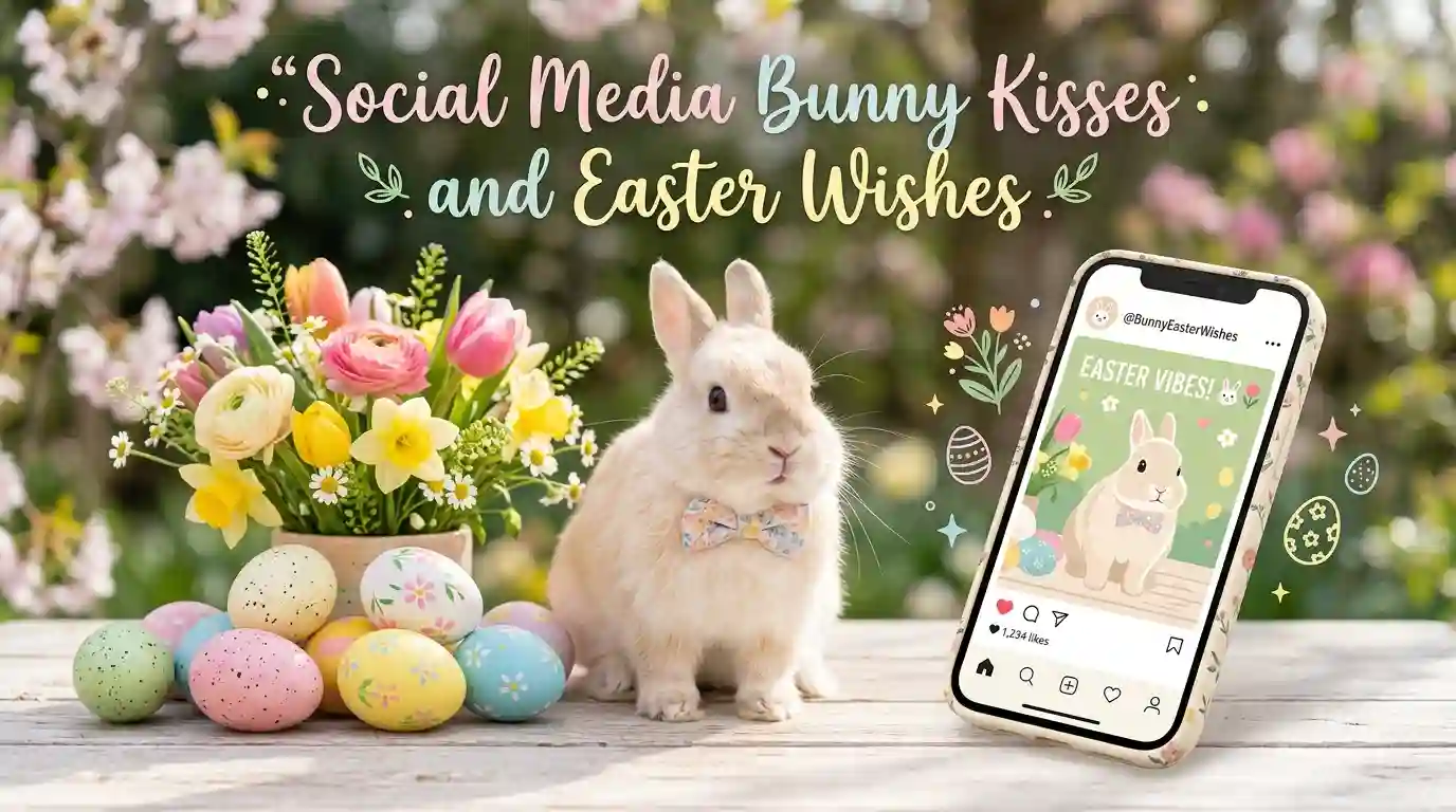 Social Media Bunny Kisses and Easter Wishes