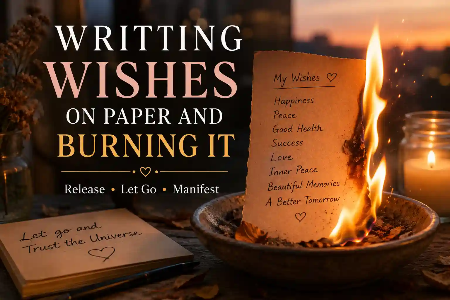 Writing Wishes on Paper and Burning It